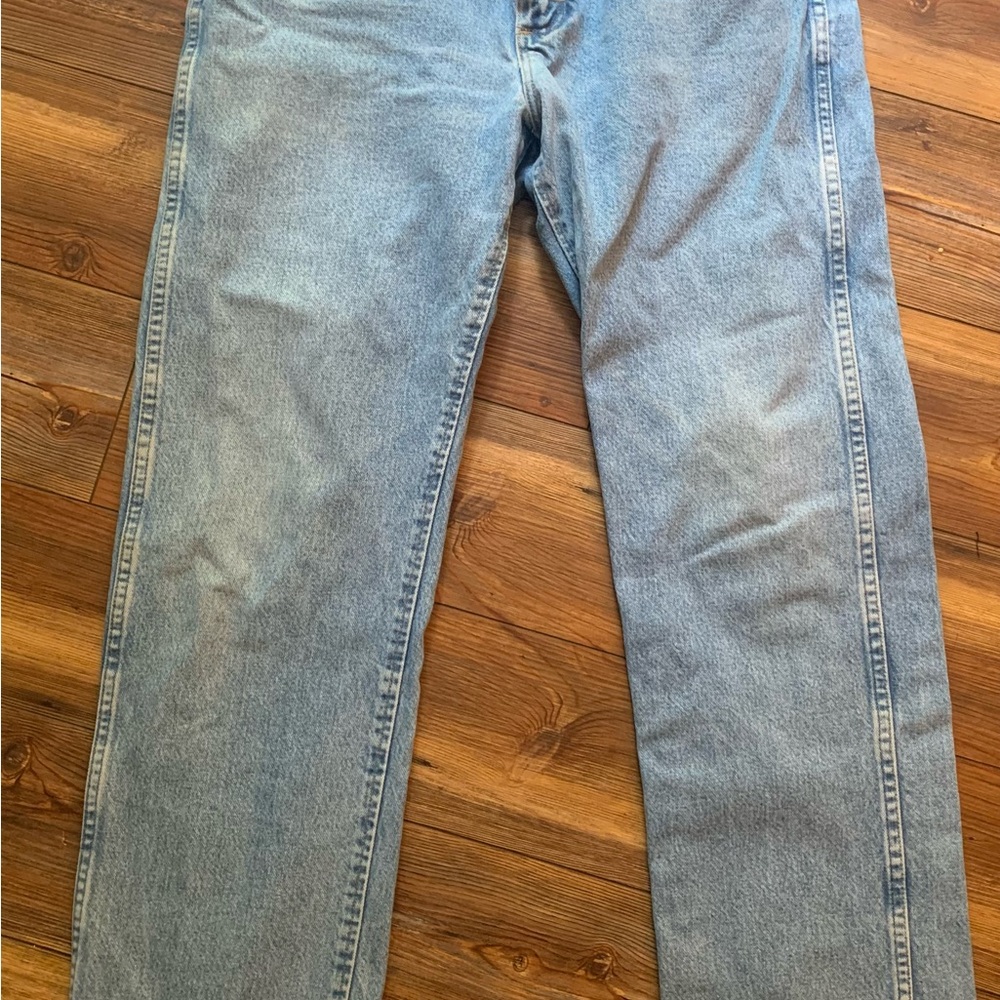 Wrangler Jeans Mens 32x34 Blue Wash Regular Fit 47MWZ Cowboy Western Distressed - Picture 7 of 11